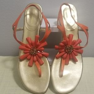 Kate Spade Freida Orange Embellished Sandals 8.5